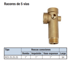 Racores 5 vias