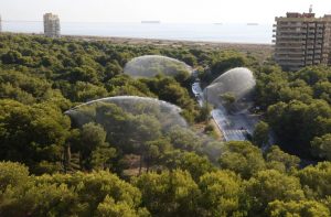 Imágenes cañones antiincendios de El Saler en Valencia